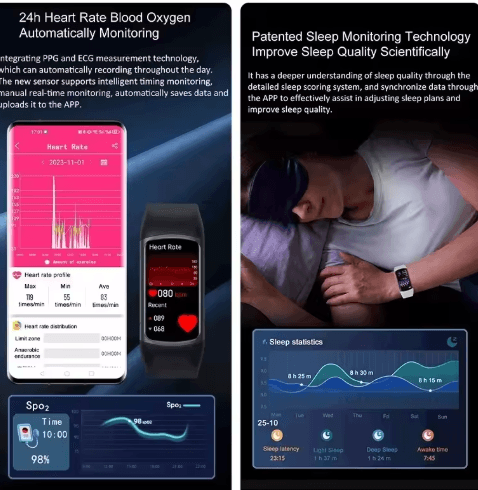 Smart Health Bracelet for Women - Period & Fertility Tracker with Heart Rate & Sleep Monitor