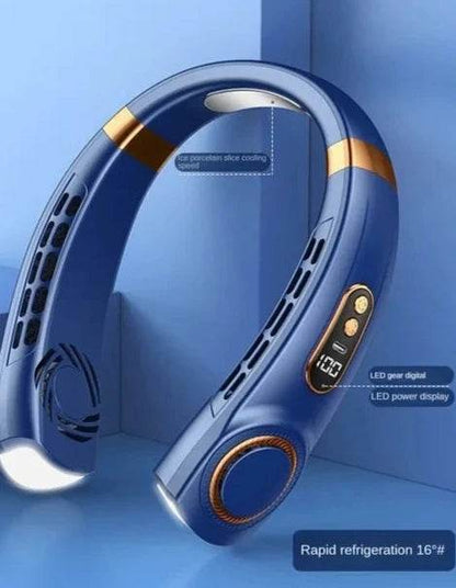 USB Rechargeable Bladeless Mini Fan - Portable Handheld Cooling Fan for Travel & Outdoor Blue