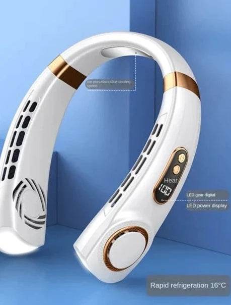 USB Rechargeable Bladeless Mini Fan - Portable Handheld Cooling Fan for Travel & Outdoor White