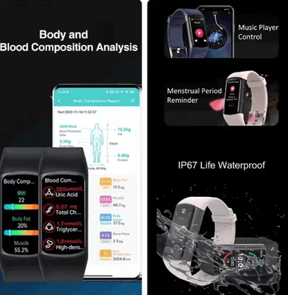 Smart Health Bracelet for Women - Period & Fertility Tracker with Heart Rate & Sleep Monitor