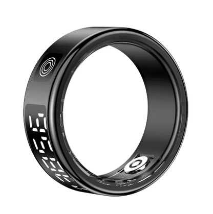Smart Ring Fitness Tracker - Heart Rate & Blood Pressure Monitor with Sleep Tracking (Waterproof) Black