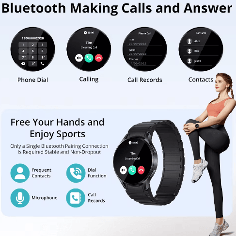 Ezdore AI Fitness Tracker Smartwatch with Stylish Bands