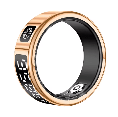 Ezdore Smart Ring Fitness Tracker with LED Display Gold